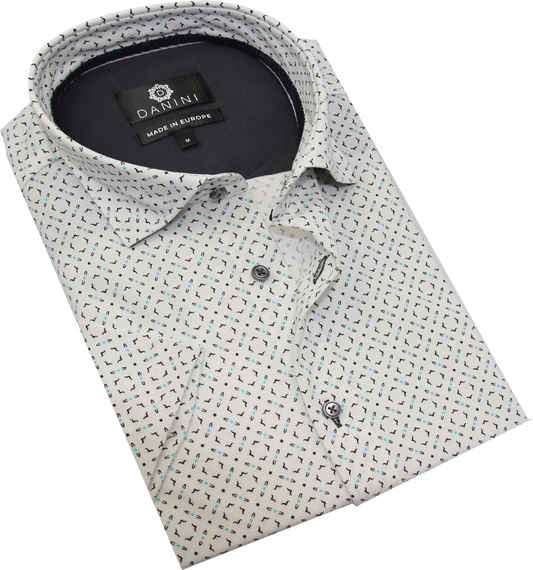 Modern Grid Knit Short Sleeve Shirt