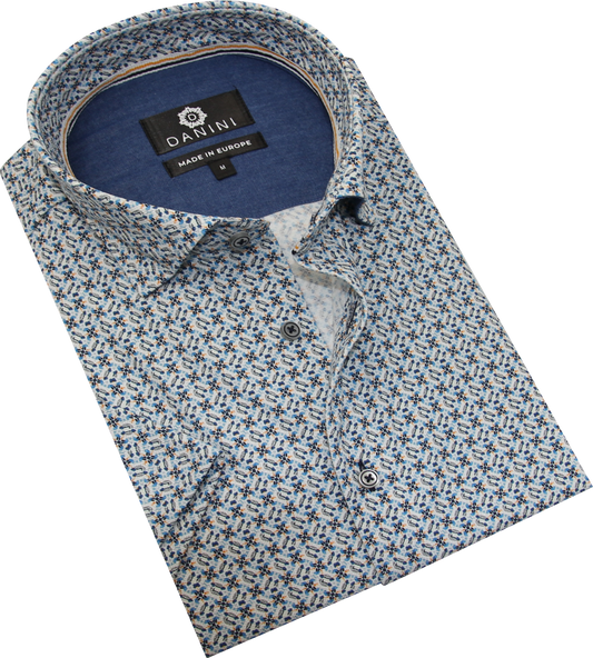 Mosaic Knit Short Sleeve Shirt