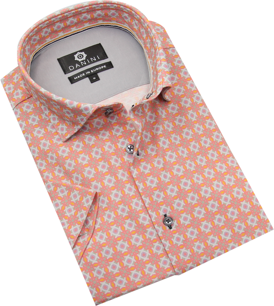 Honeycomb Paint Knit Short Sleeve Shirt
