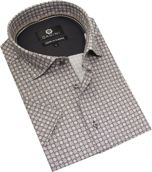Ornamental Paint Knit Short Sleeve Shirt