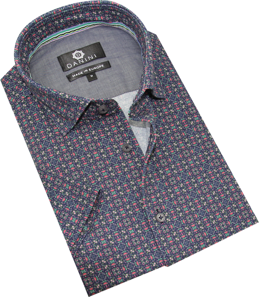 Midnight Bloom Knit Short Sleeve Shirt