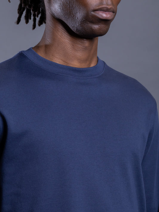 Long-Sleeved Pima Cotton Crew Neck T-Shirt