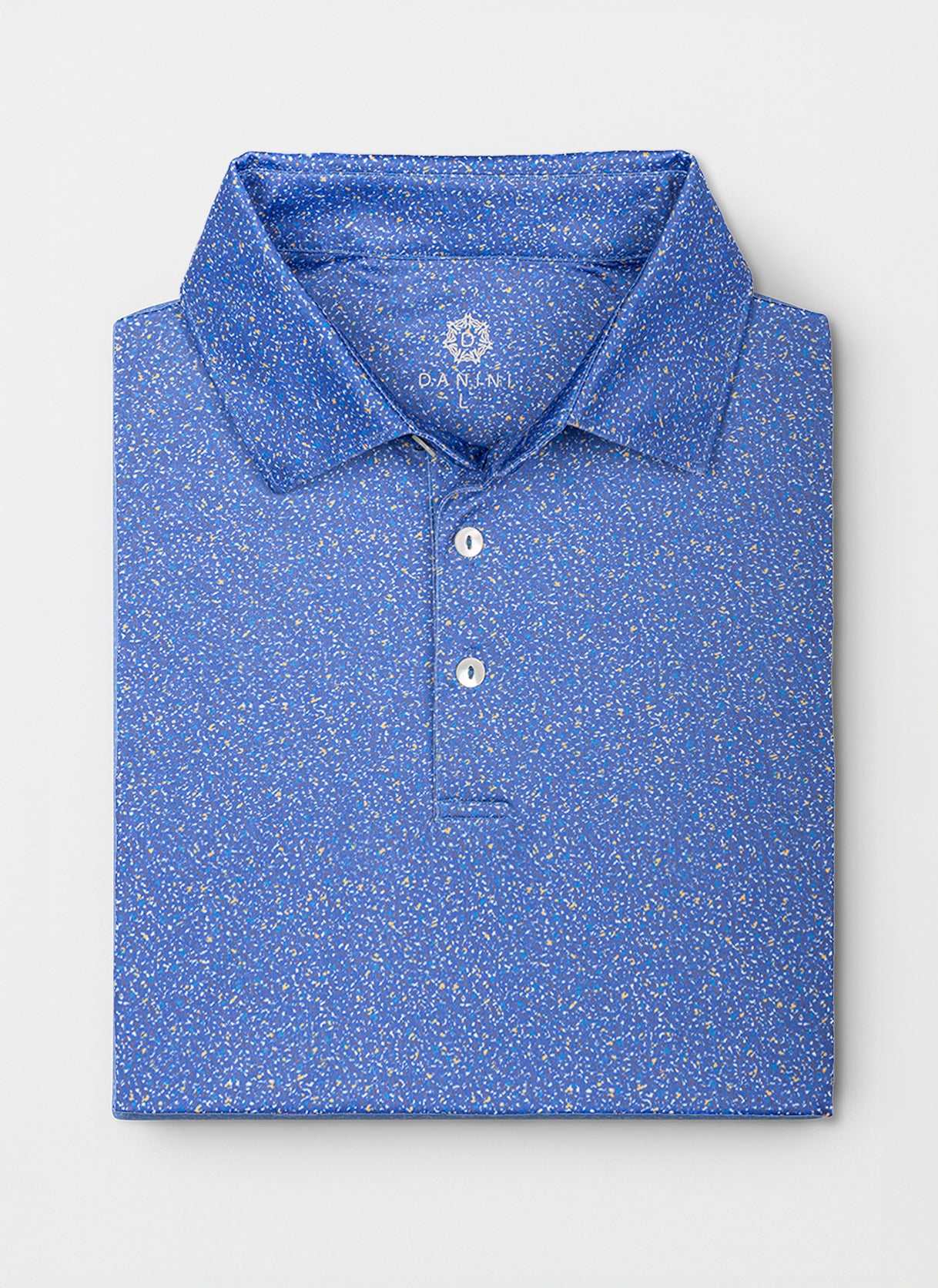 ocean speckle print performance golf polo