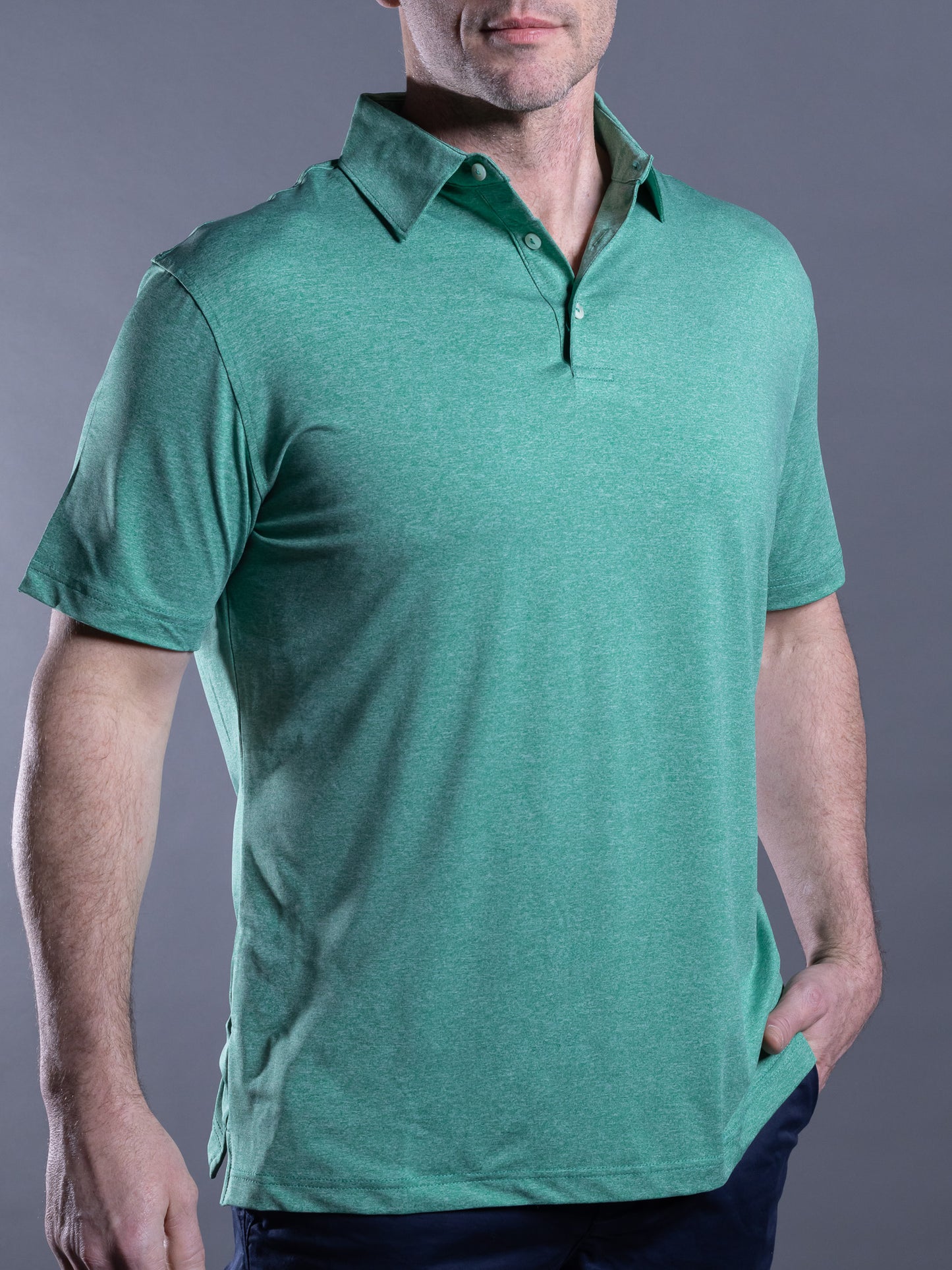 evergreen heather golf performance polo