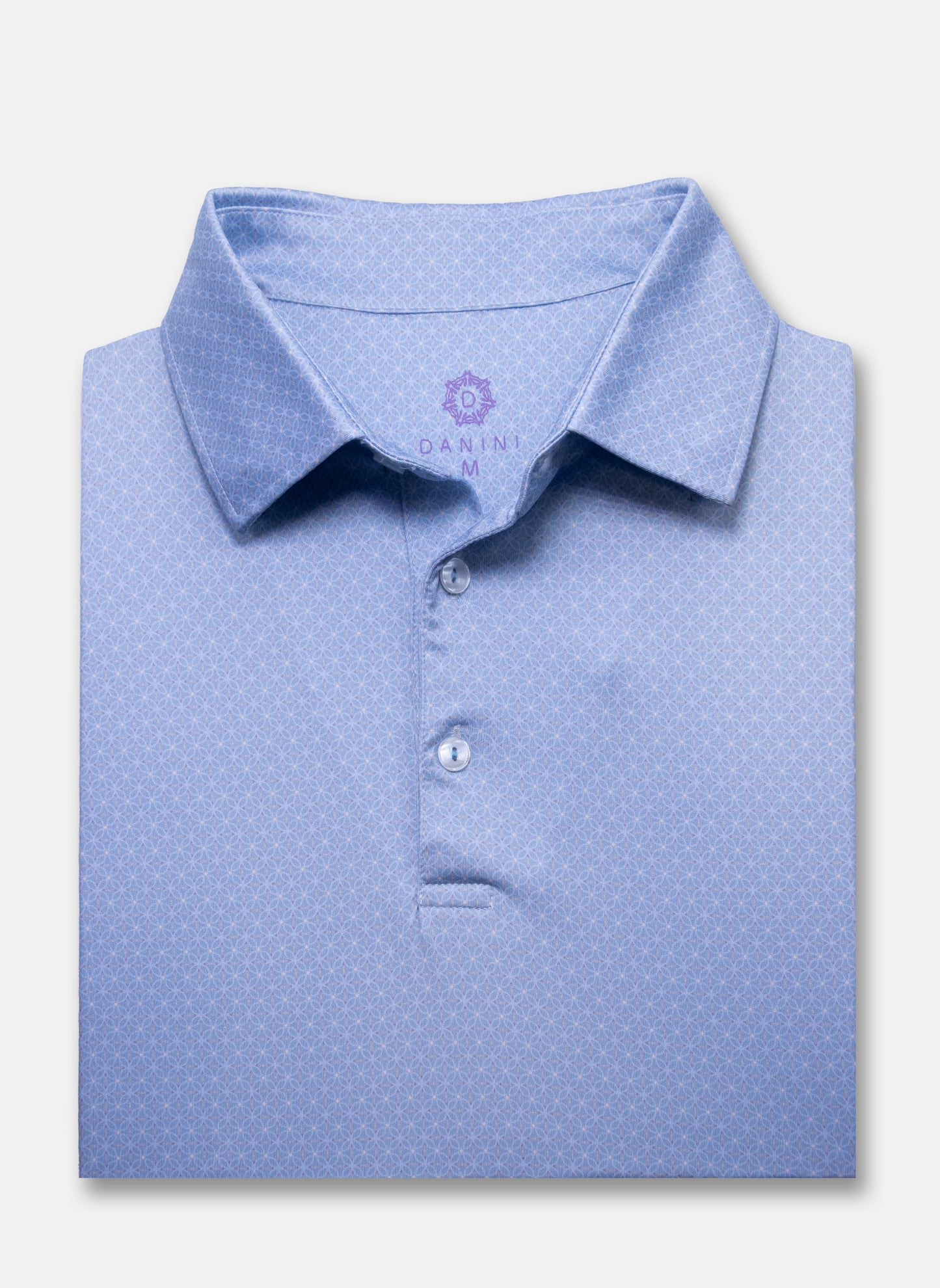 slate floral long-sleeve performance golf polo
