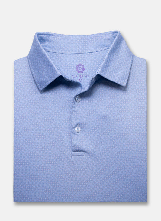 Slate Floral Long-sleeve Performance Golf Polo
