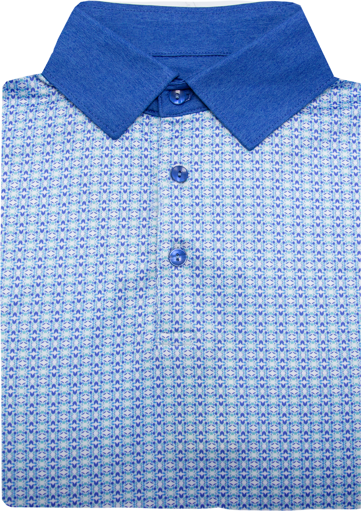 contrast collar performance golf polo in sky blue