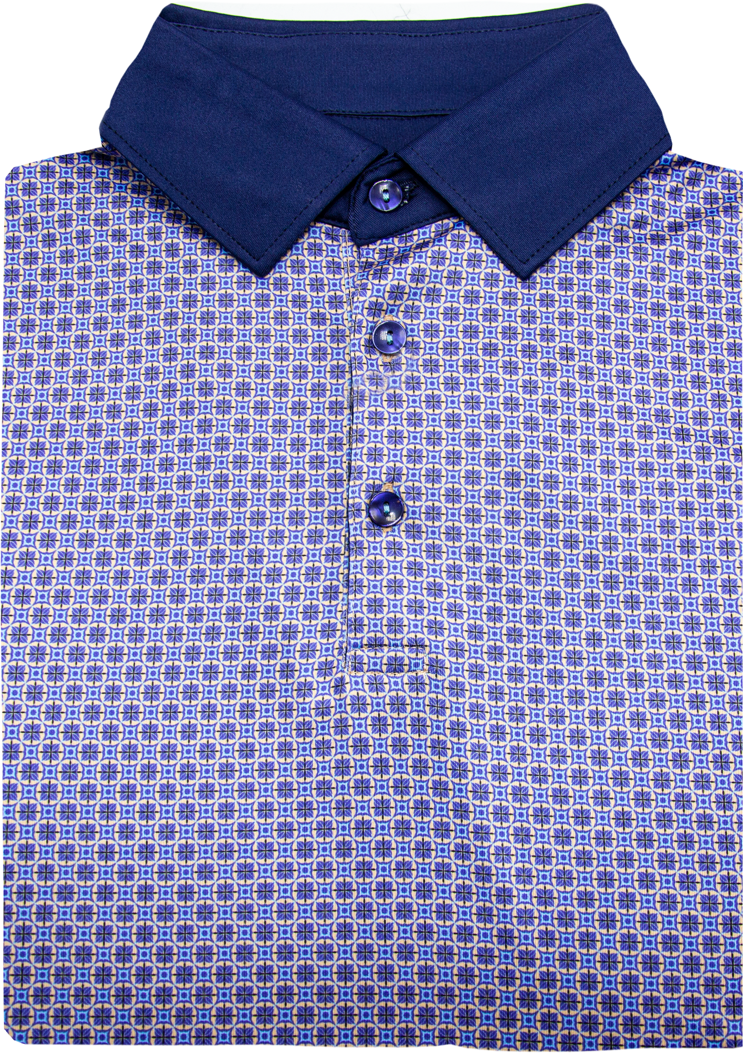 contrast collar performance golf polo in indigo