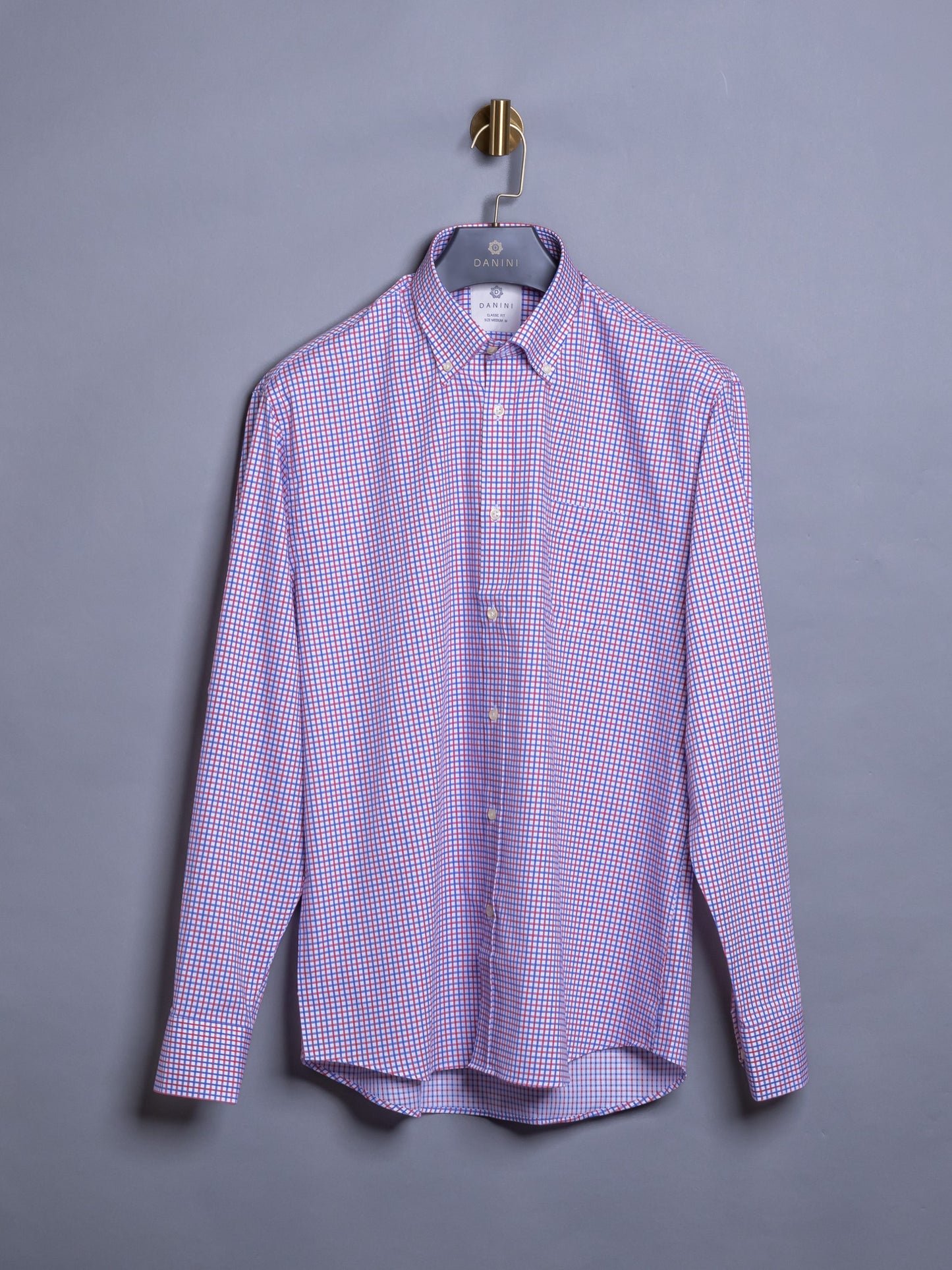 micro-check button-down shirt