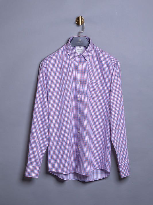Micro-Check Button-Down Shirt