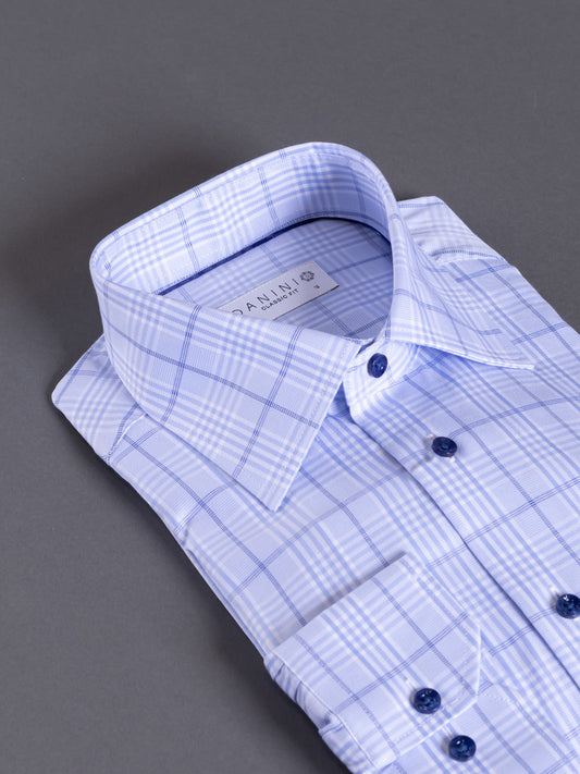 Danini Blue Plaid Dress Shirt