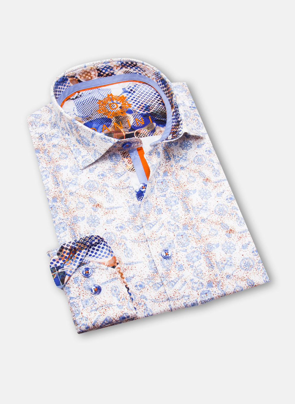 azure flame danini signature woven shirt