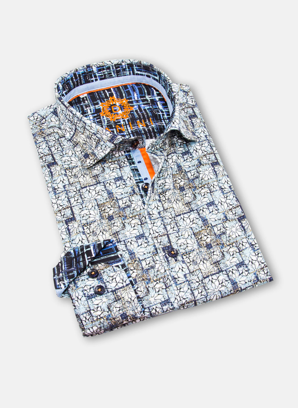 tonal mosaic signature woven shirt