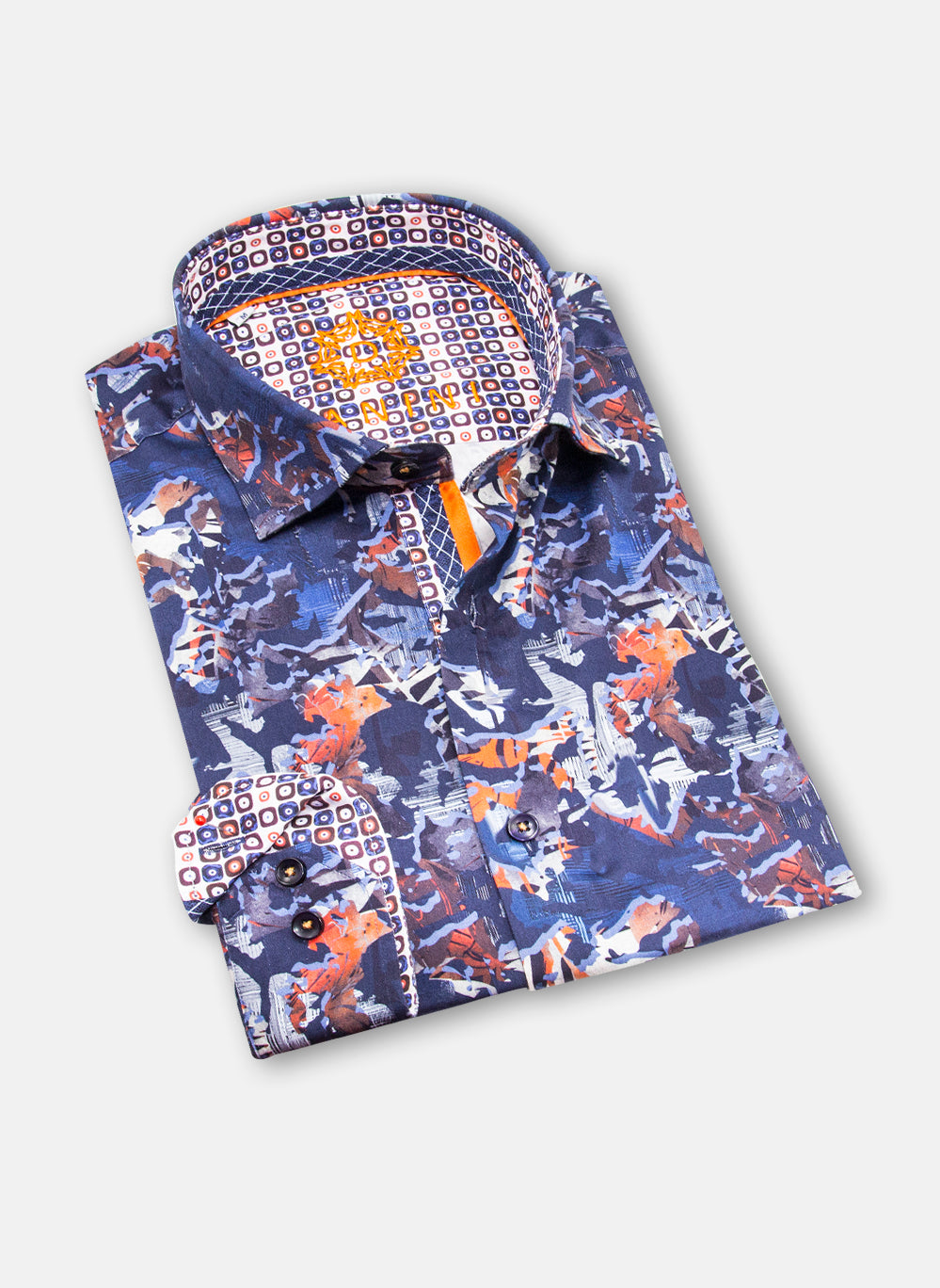 cobalt flame signature woven shirt