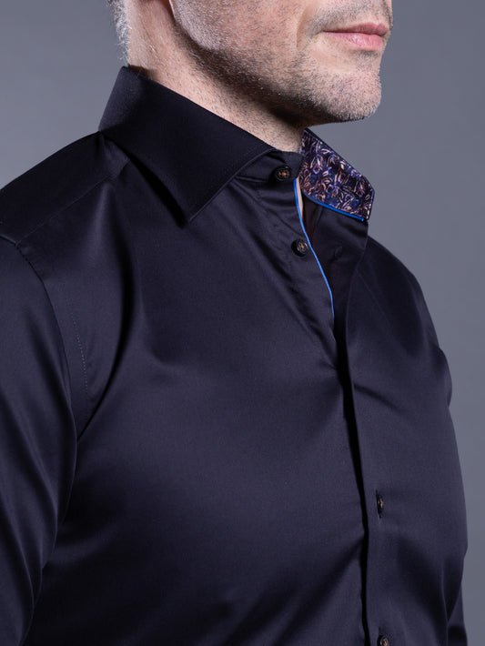 Danini Solid Luxury Dress Shirt with Trim Detail