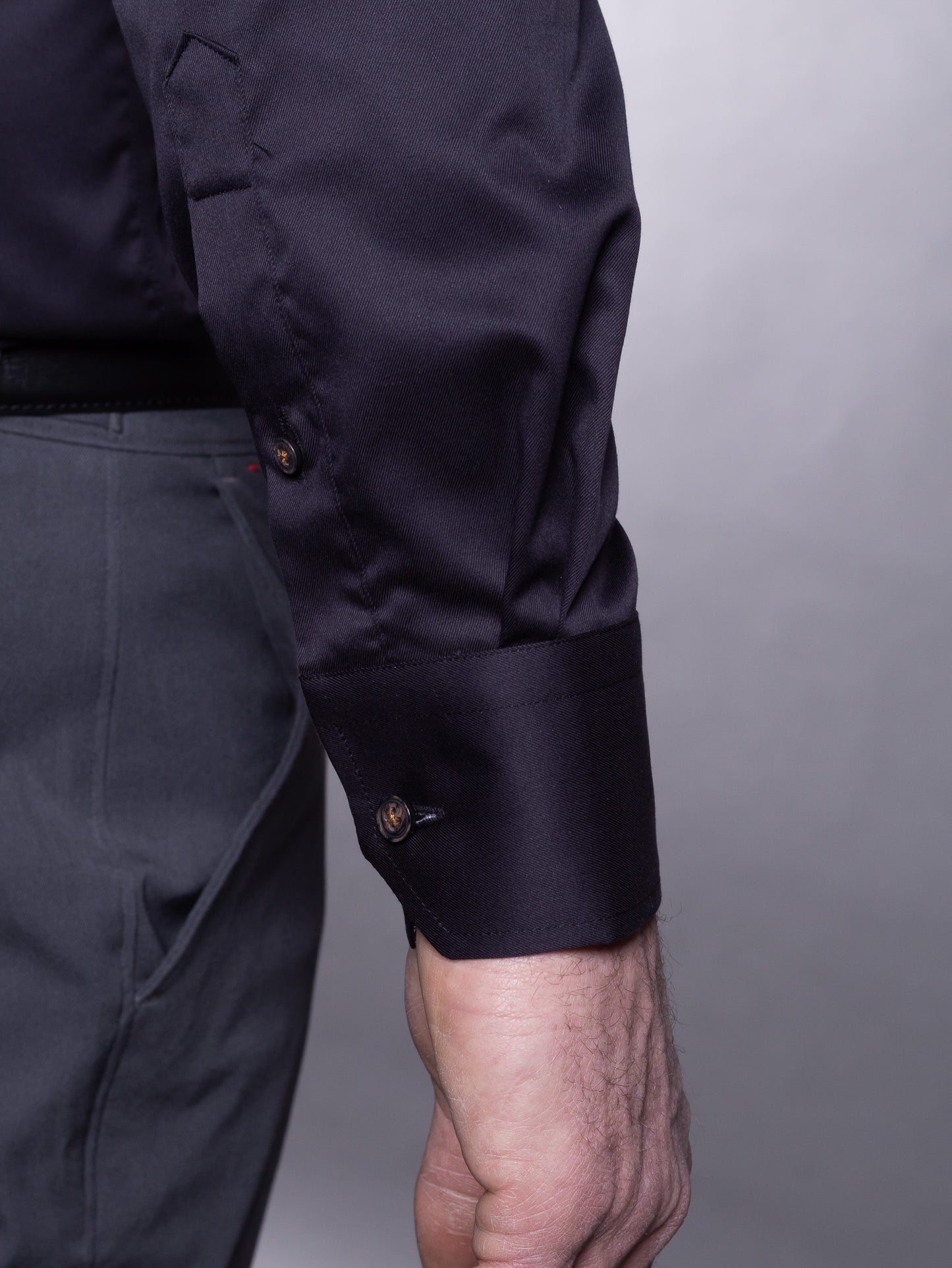 danini solid luxury dress shirt with trim detail