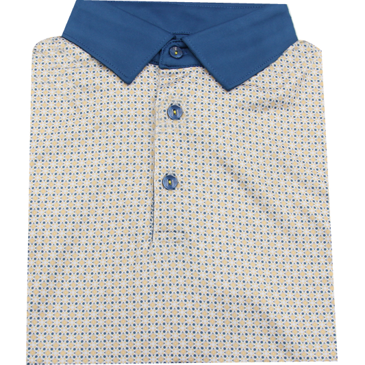 Contrast Collar Performance Golf Polo in Soft Yellow
