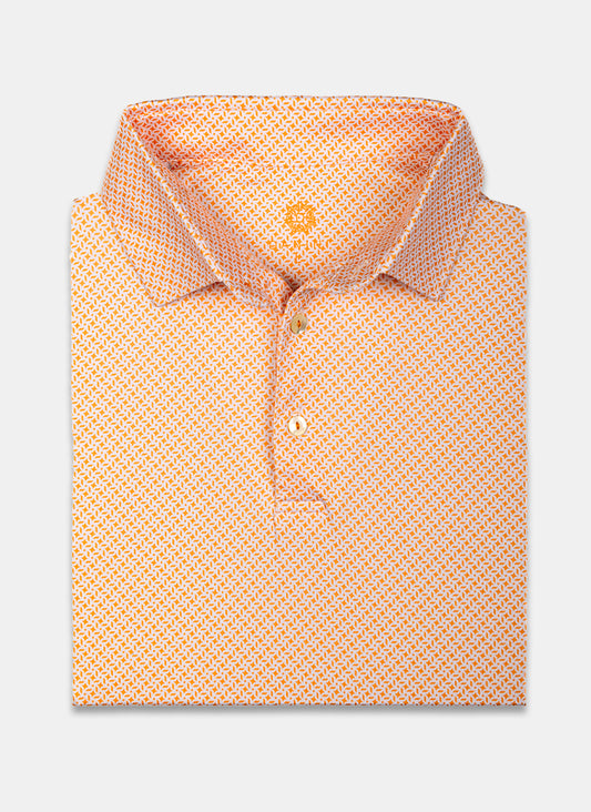 Sunset Geo Print Performance Golf Polo