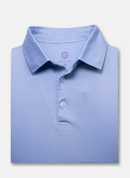 Slate Floral Long-sleeve Performance Golf Polo