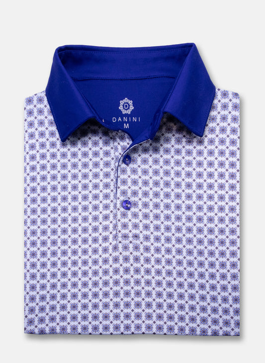 Contrast Collar Performance Golf Polo in Lavender