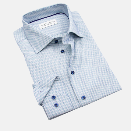 Light Blue Checked Signature Dress Shirt