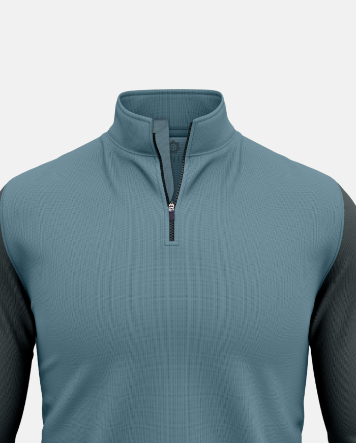 Power Play Aqua & Ocean Quarter-zip Performance Pullover | Danini