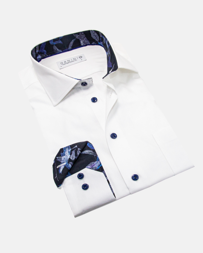 White Dress Shirt with Twilight Trim