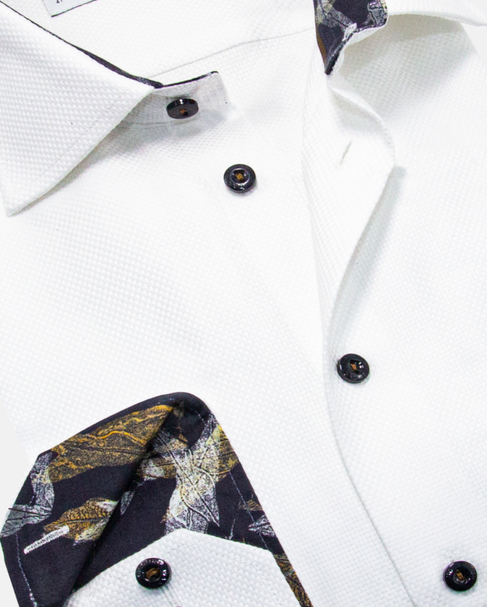 White Dress Shirt with Woodland Woven | Danini