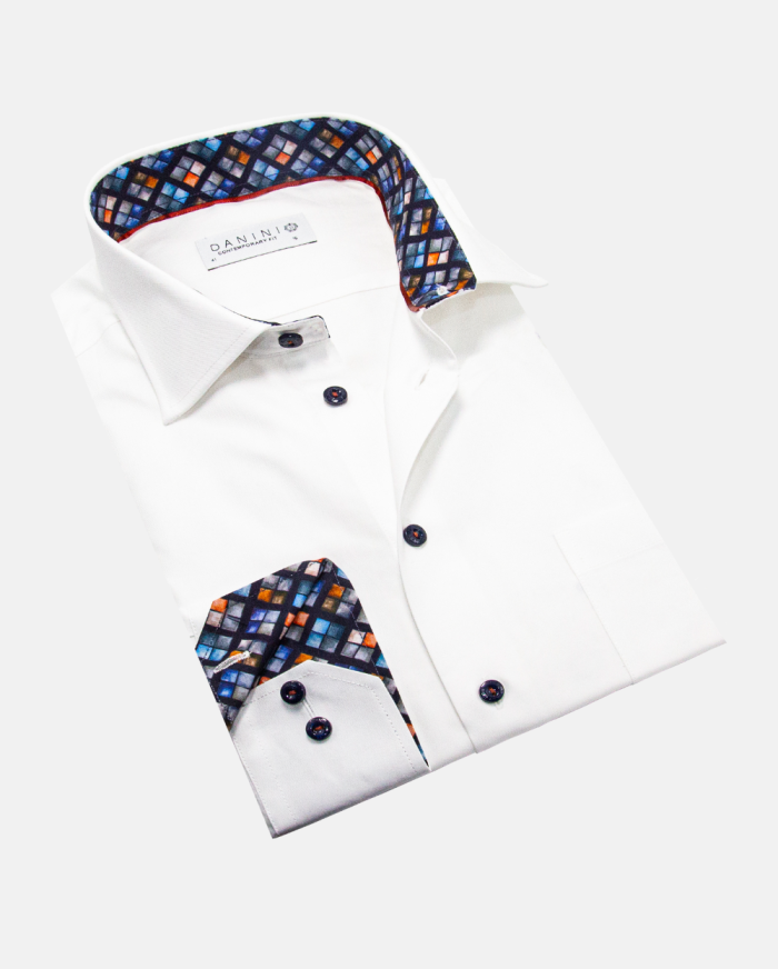 White Dress Shirt with Rustic Charm | Danini