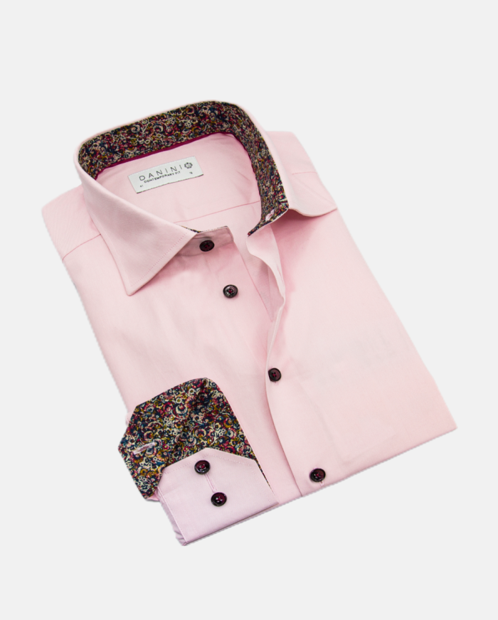 Pink Dress Shirt with Woodland Whisper