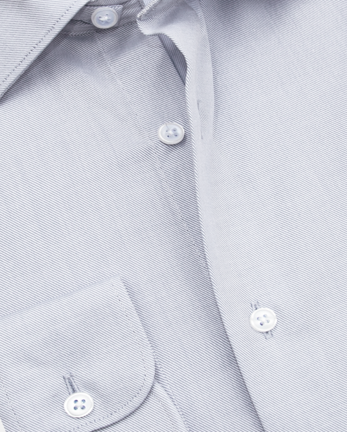 Solid Light Grey Stretch Collar Dress Shirt