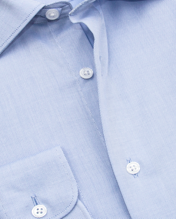 Men's Solid Light Blue Stretch Collar Dress Shirt